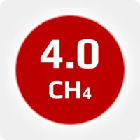 Метан  (CH4) 4.0 (99,99 %) в баллоне 5 л. наполнение 100 бар, соединением W21,8x1-14'' LH (DIN 1)