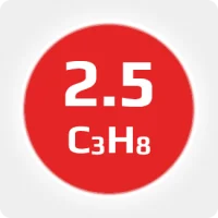 Пропан (C3H8) 2.5 (99,5%)  R-290 в баллоне 2л (0,8кг) соединение W21,8х1-14'' (DIN1)